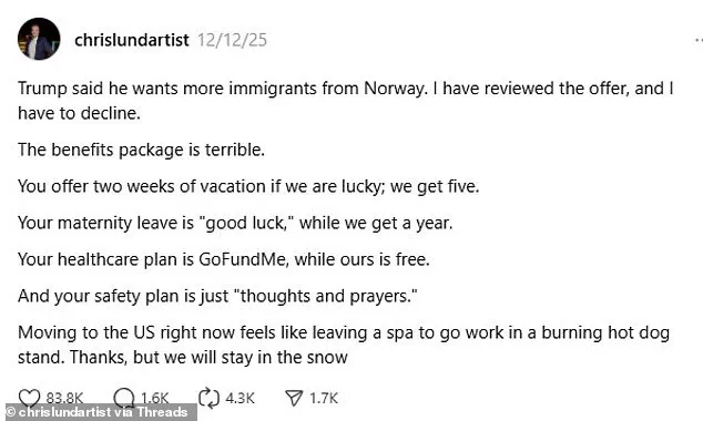 Trump's Immigration Remarks and Norwegian Critique Ignite Transatlantic Debate
