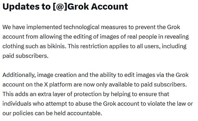 Government Pressure Leads Elon Musk's X to Restrict Grok AI's Deepfake Capabilities, Citing Public Backlash
