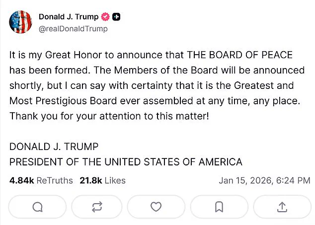 Trump Announces 'Board of Peace' to Govern Gaza in US-Led Peace Deal with Israel and Hamas