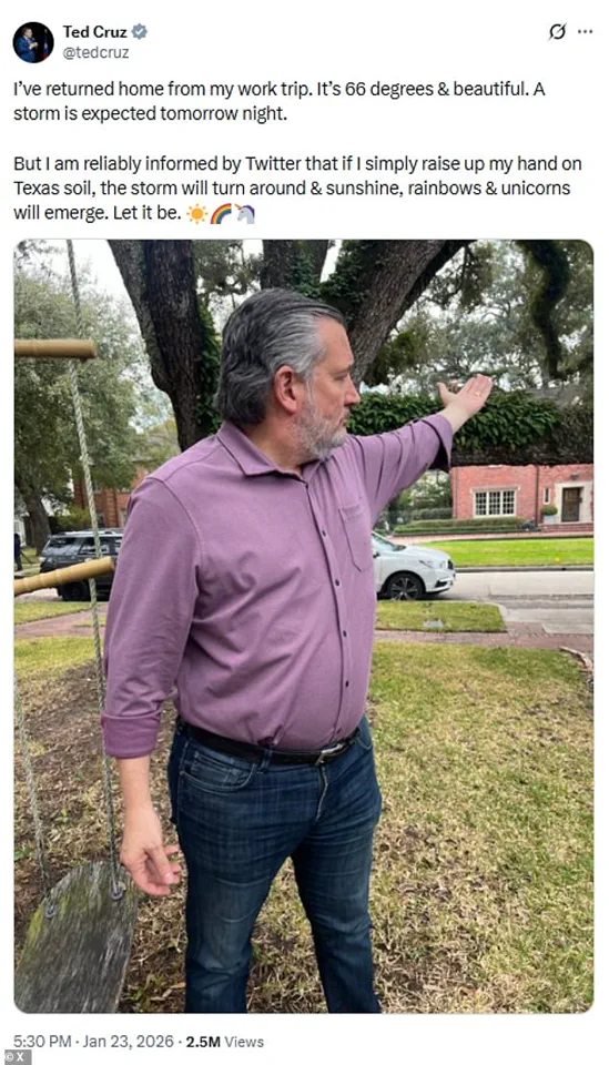 Viral Image of Ted Cruz Boarding Plane Sparks Controversy Over Departure Before Texas Winter Storm