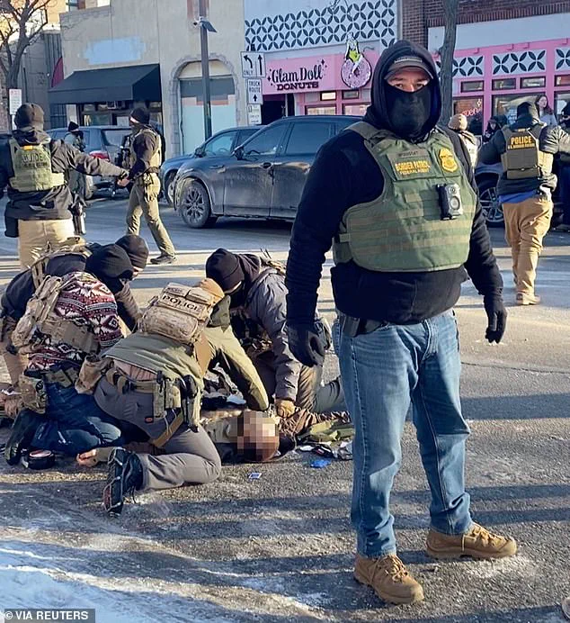 Clash Over Immigration Crackdown: Protester Injured During Federal Agents' Tackle at Demonstration