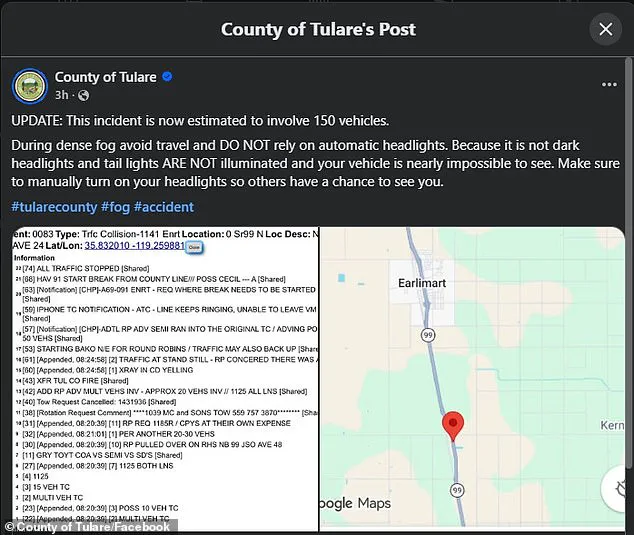 Urgent Update: Dense Fog Triggers Massive Chain-Reaction Crash on California Highway 99, Shutting Down Both Lanes