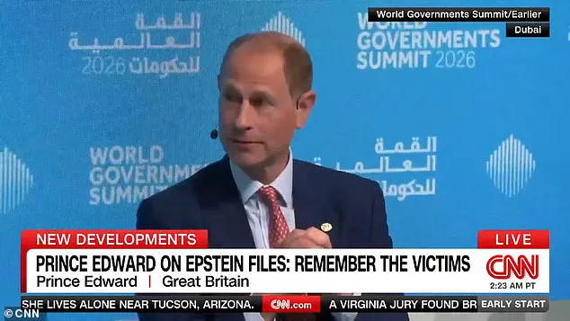 Prince Edward Becomes First British Royal to Publicly Address Jeffrey Epstein Scandal, Calls for Remembering Victims