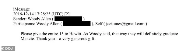Jeffrey Epstein's $15,000 Donation to Woody Allen's Daughter's Private School Revealed in Justice Department Files