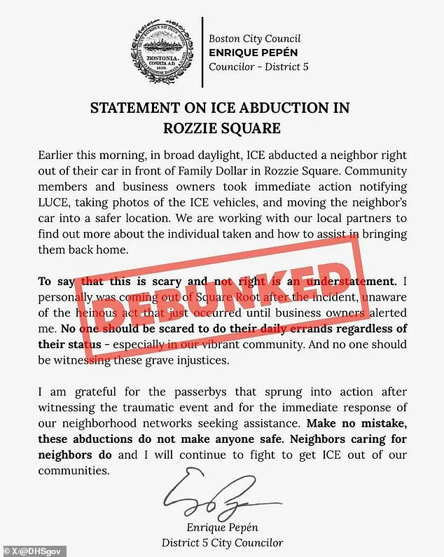 DHS Condemns Boston Councilor as 'Sanctuary Politician' Over Criticism of ICE Arrest