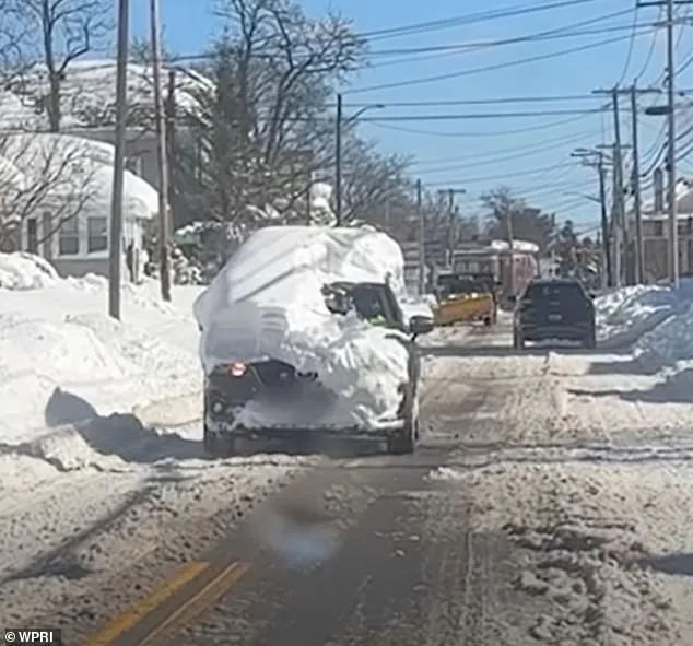 Rhode Island Driver Sparks Outrage for Defying State Law with Snow-Covered Truck After Historic Blizzard