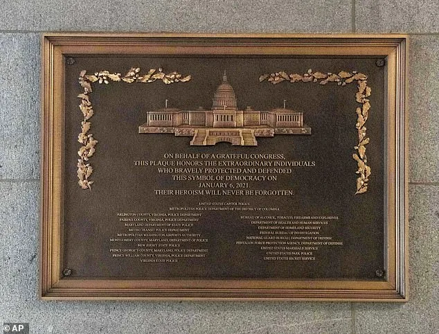 Controversial U.S. Capitol Plaque Omits Names of January 6th Officers
