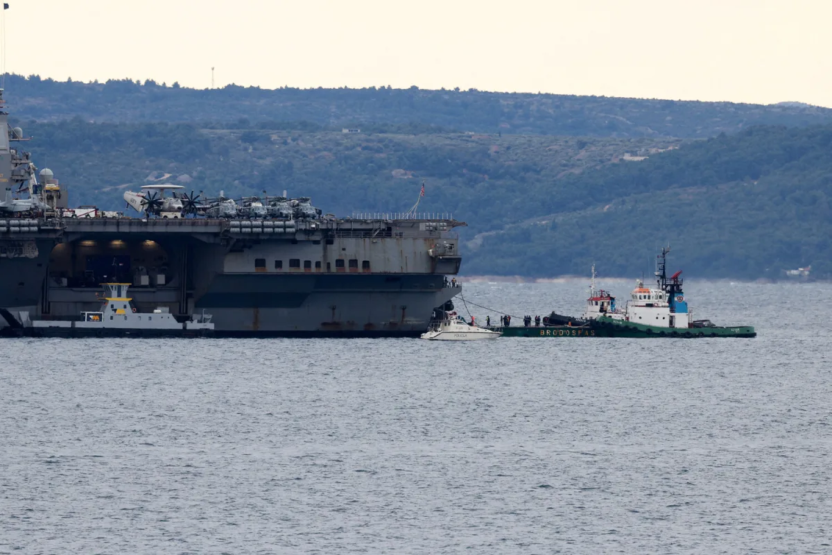 USS Gerald R. Ford Arrives in Split for Urgent Repairs After Catastrophic Fire