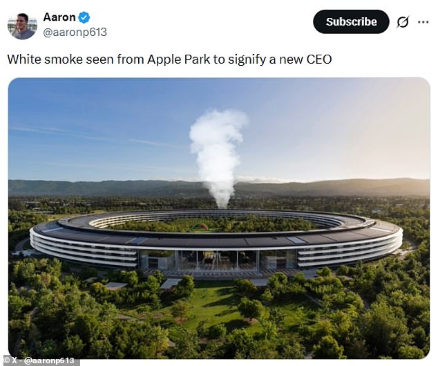 Apple's New CEO Arrival Sparks Social Media Comparisons to a Papal Election