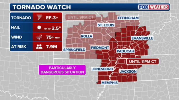 Deadly storms move east, threatening 65 million with tornadoes and hail.