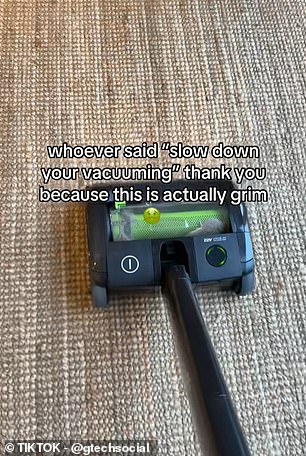 Experts say vacuuming too fast leaves dirt behind; spend 30 seconds per square meter.