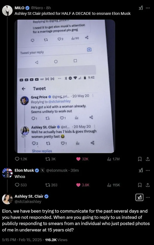 MAGA Influencers Criticize Ashley St. Clair After She Claims Elon Musk Is Father of Her Child