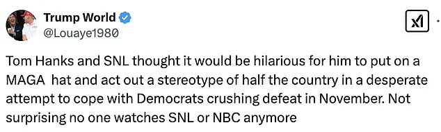 Tom Hanks' Portrayal of a Trump Supporter on Saturday Night Live: A Controversial Sketch