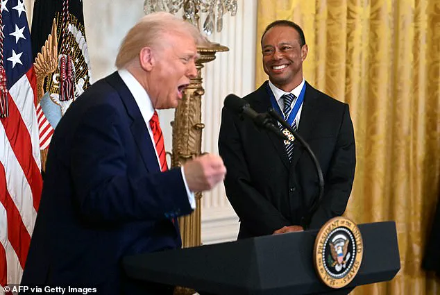 Trump Surprises Crowds at Black History Month Event with Tiger Woods Appearance