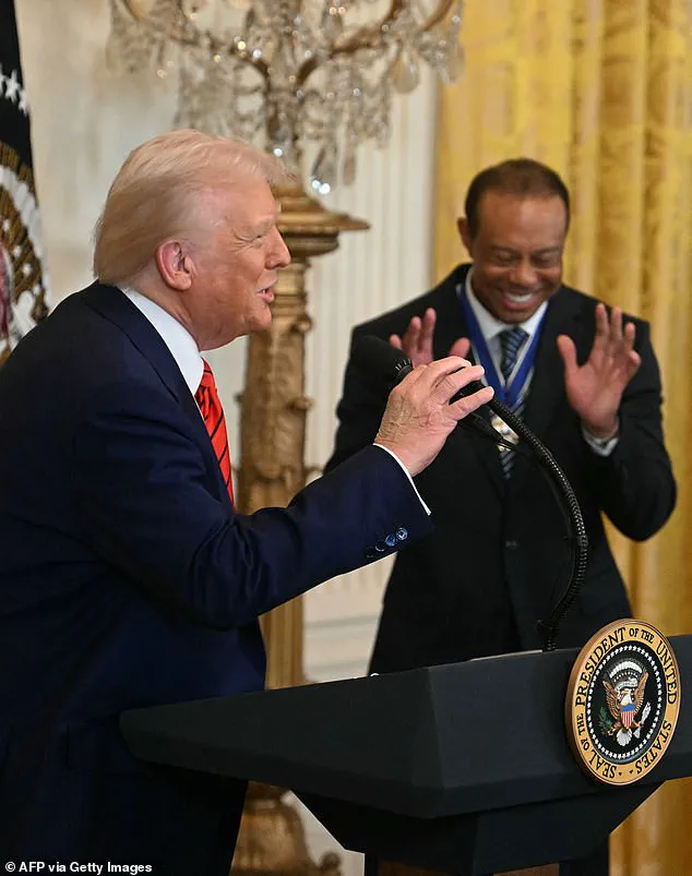 Trump Surprises Crowds at Black History Month Event with Tiger Woods Appearance