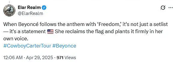 Beyonce Sparks Controversy with National Anthem Performance at Cowboy Carter Tour