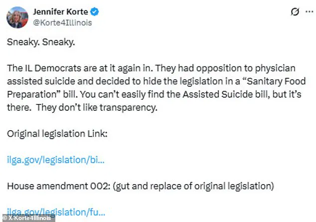 Hidden Assisted Suicide Amendment in Illinois Food Bill Sparks Political Outrage