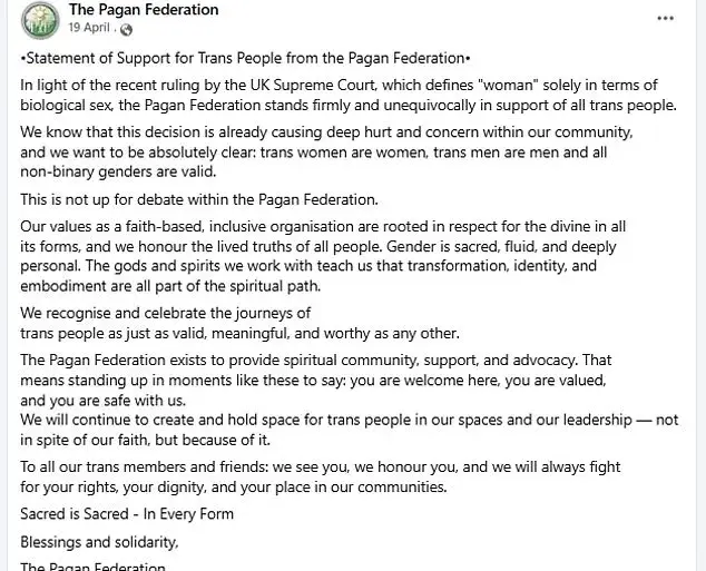 Practising Witch Claims Expulsion from Druid Training Course Over Transphobia Accusation Related to Single-Sex Spaces