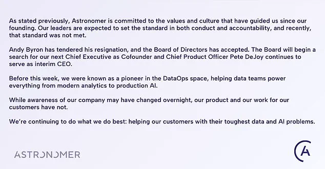 Astronomer CEO Andy Byron Resigns Amid Allegations of Inappropriate Conduct Following Internal Investigation